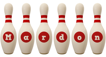 Mardon bowling-pin logo