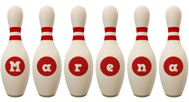 Marena bowling-pin logo