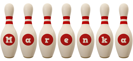 Marenka bowling-pin logo