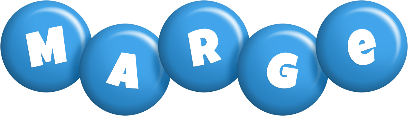 Marge candy-blue logo