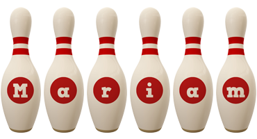 Mariam bowling-pin logo