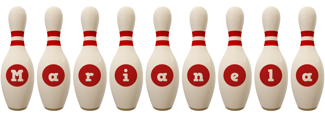 Marianela bowling-pin logo
