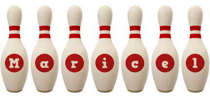 Maricel bowling-pin logo