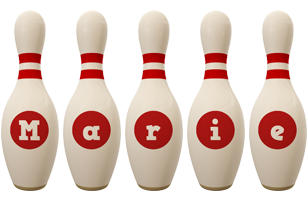 Marie bowling-pin logo