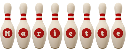 Mariette bowling-pin logo