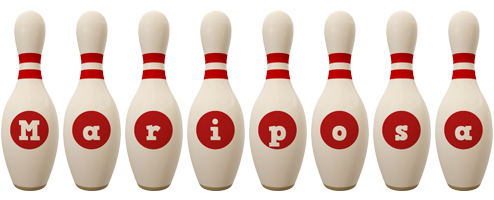 Mariposa bowling-pin logo