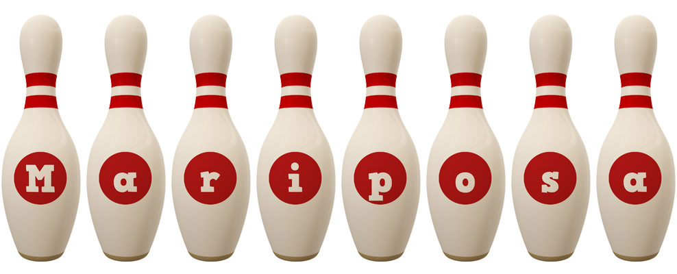 Mariposa bowling-pin logo
