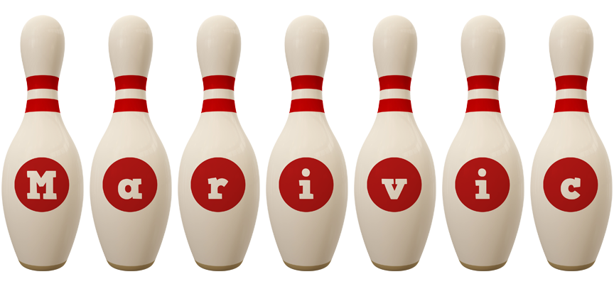 Marivic bowling-pin logo