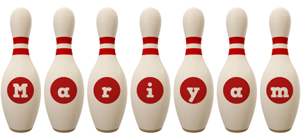 Mariyam bowling-pin logo