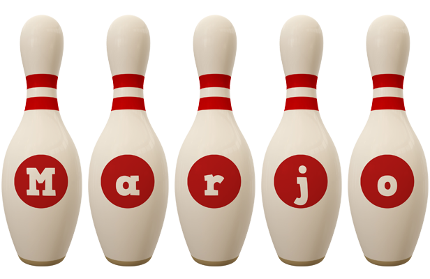 Marjo bowling-pin logo