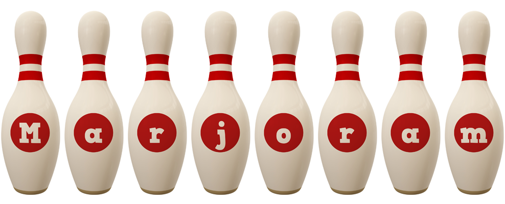Marjoram bowling-pin logo