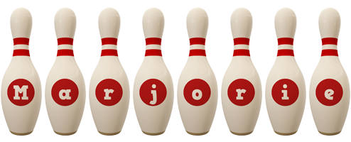 Marjorie bowling-pin logo