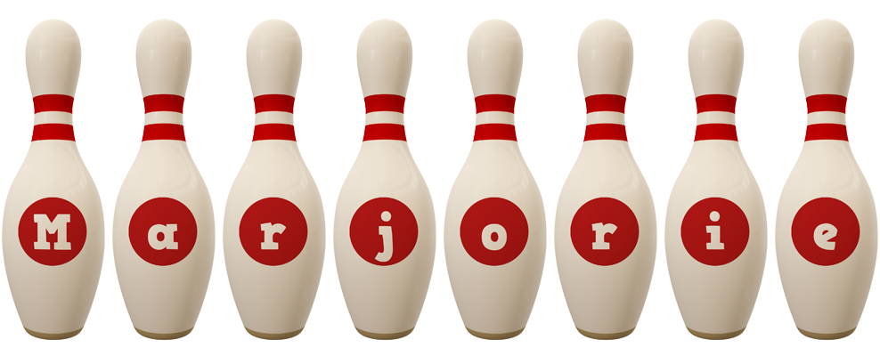 Marjorie bowling-pin logo