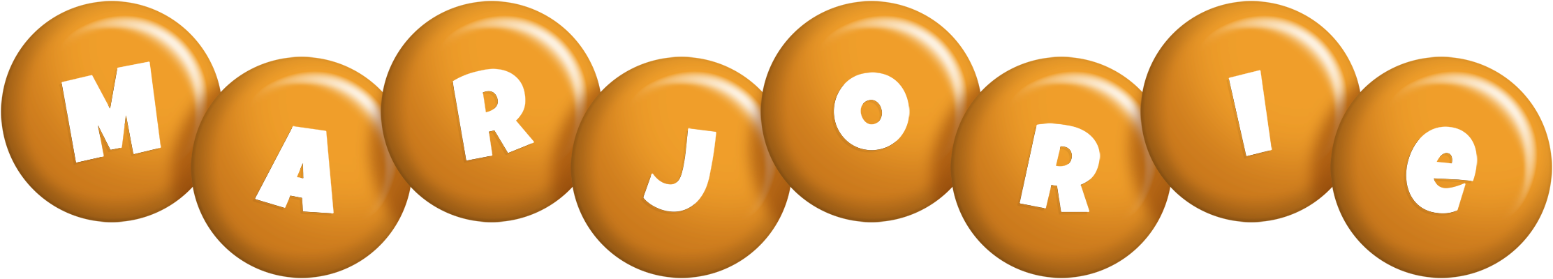 Marjorie candy-orange logo