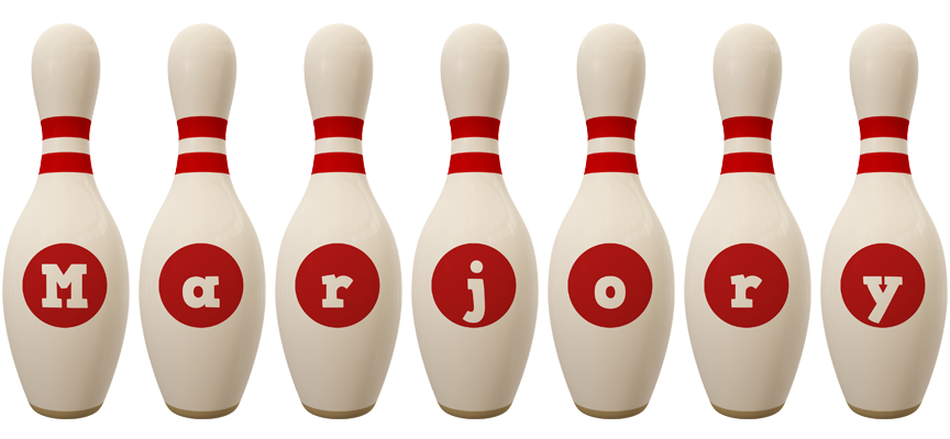 Marjory bowling-pin logo