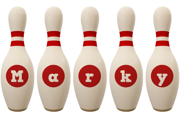 Marky bowling-pin logo