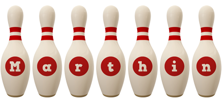 Marthin bowling-pin logo