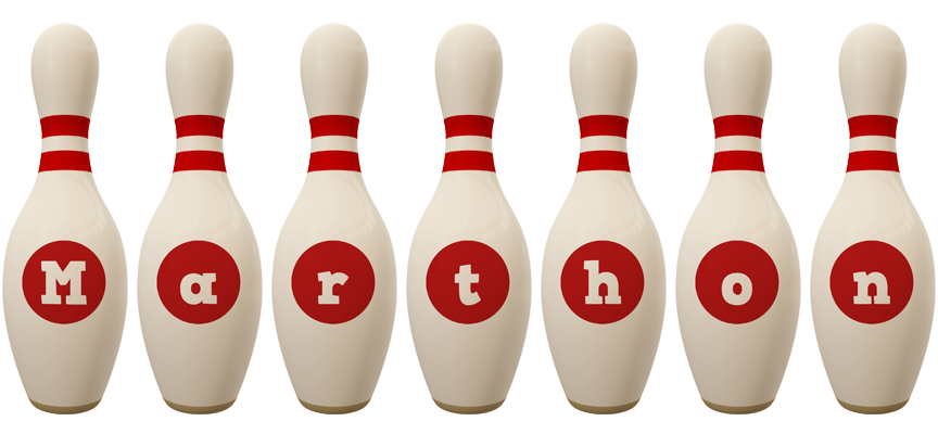 Marthon bowling-pin logo
