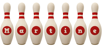 Martine bowling-pin logo