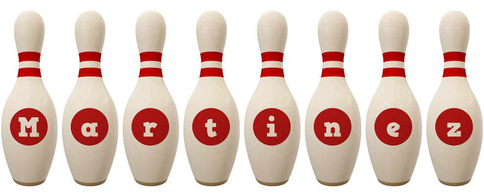 Martinez bowling-pin logo