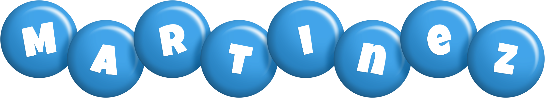 Martinez candy-blue logo
