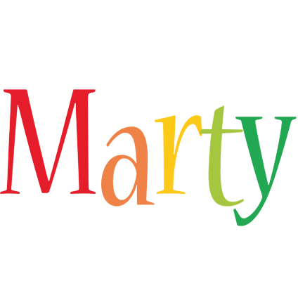 Marty birthday logo