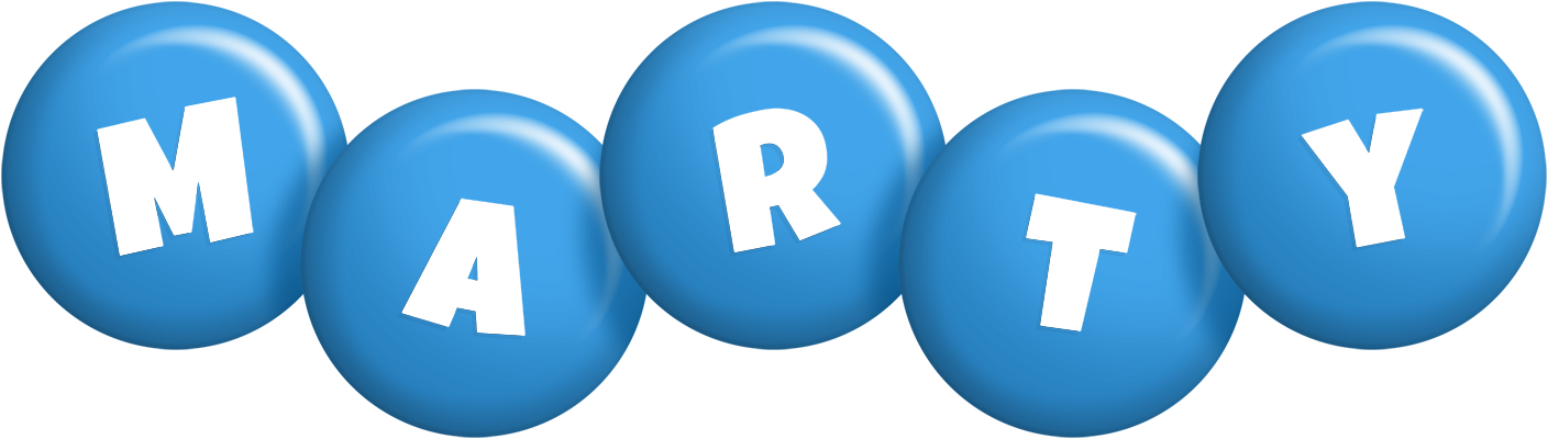 Marty candy-blue logo