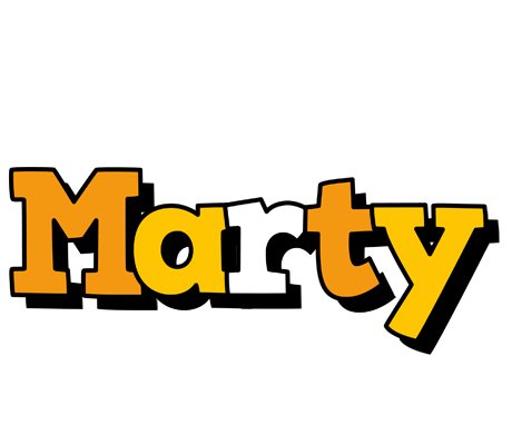 Marty cartoon logo