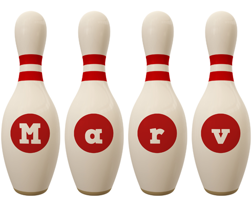 Marv bowling-pin logo