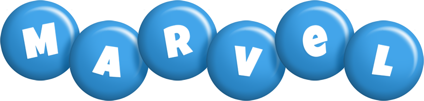 Marvel candy-blue logo