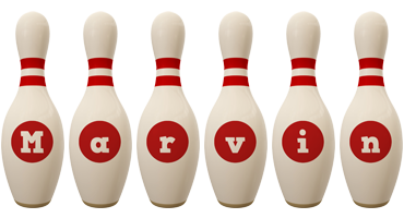 Marvin bowling-pin logo