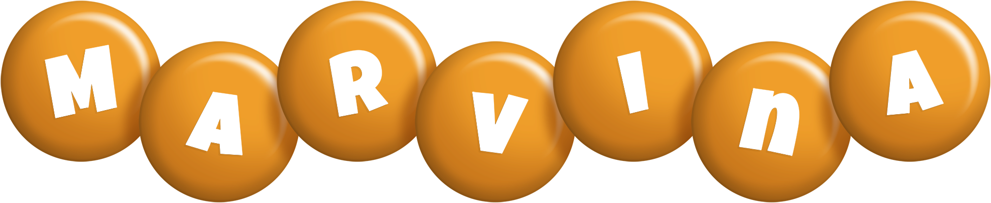 Marvina candy-orange logo