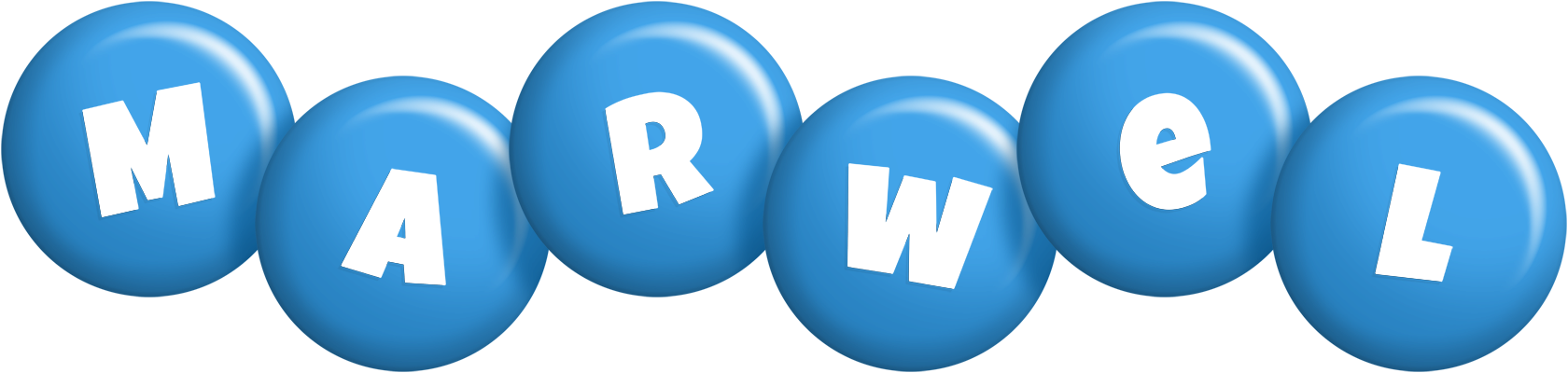 Marwel candy-blue logo