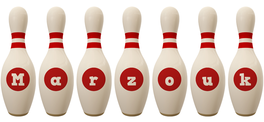 Marzouk bowling-pin logo