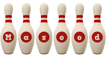 Masood bowling-pin logo