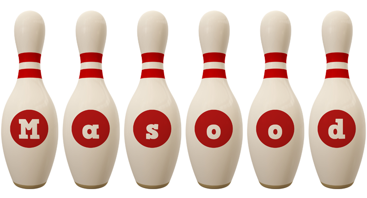 Masood bowling-pin logo