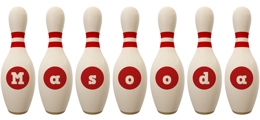 Masooda bowling-pin logo