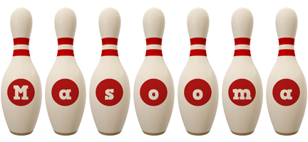 Masooma bowling-pin logo