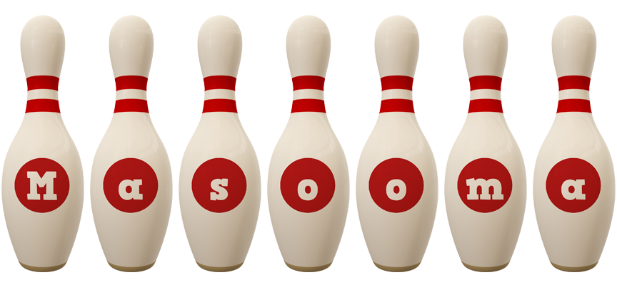 Masooma bowling-pin logo