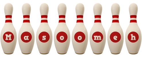 Masoomeh bowling-pin logo