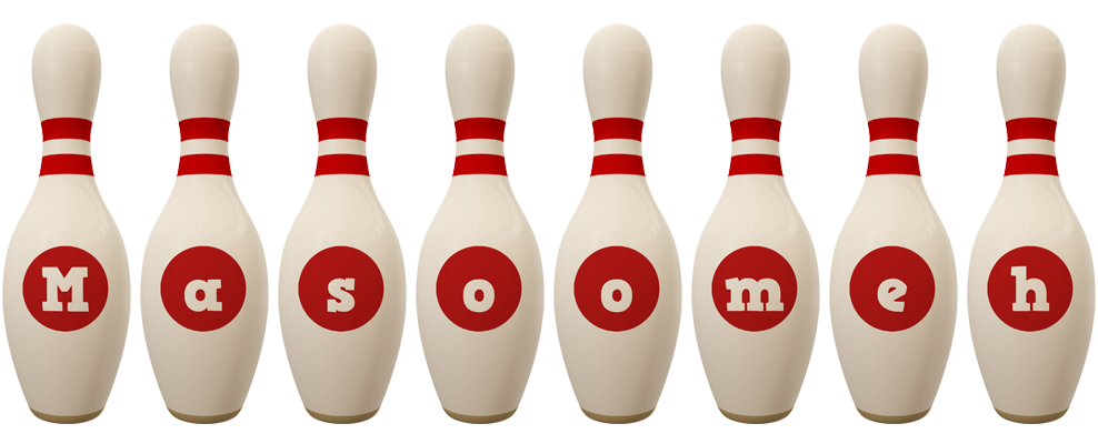 Masoomeh bowling-pin logo