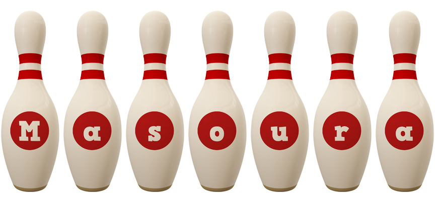 Masoura bowling-pin logo
