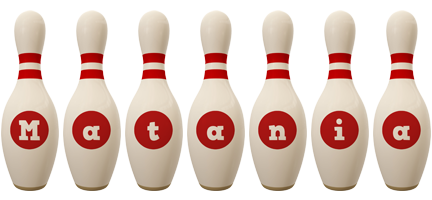 Matania bowling-pin logo