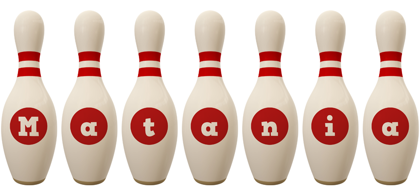 Matania bowling-pin logo