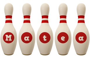 Matea bowling-pin logo