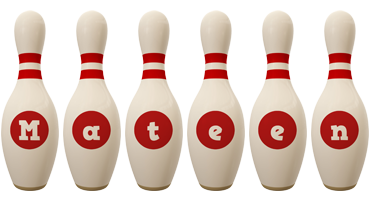 Mateen bowling-pin logo