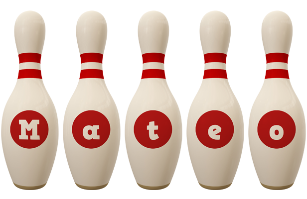 Mateo bowling-pin logo