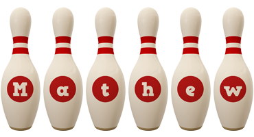 Mathew bowling-pin logo