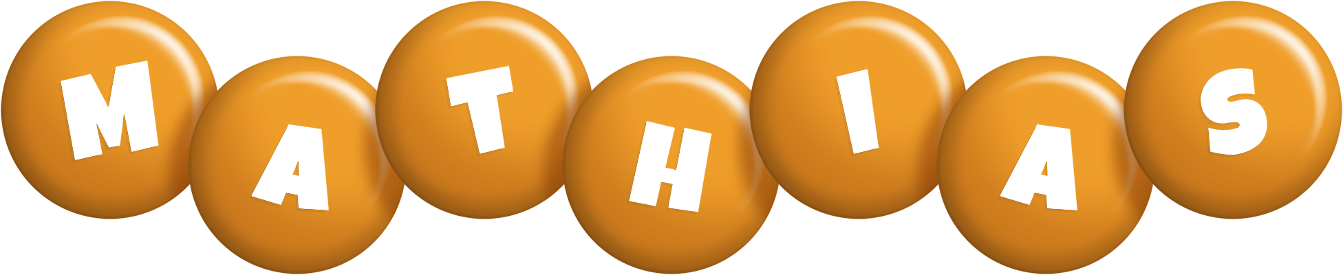 Mathias candy-orange logo