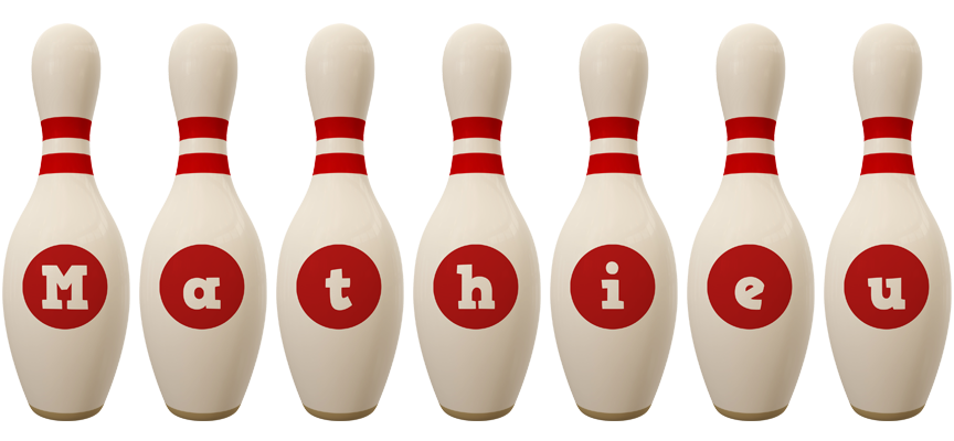 Mathieu bowling-pin logo